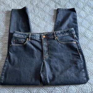LOFT Curvy Skinny Dark Denim Jeans. Size 14. NWOT